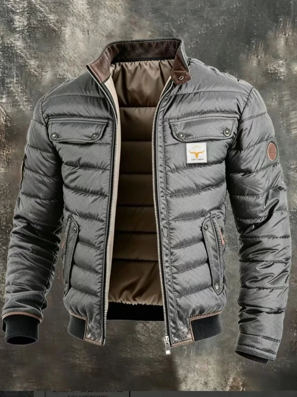 Chaqueta Acolchada Cuello Alto Hombre