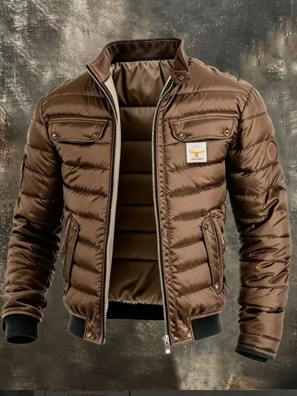 Chaqueta Acolchada Cuello Alto Hombre