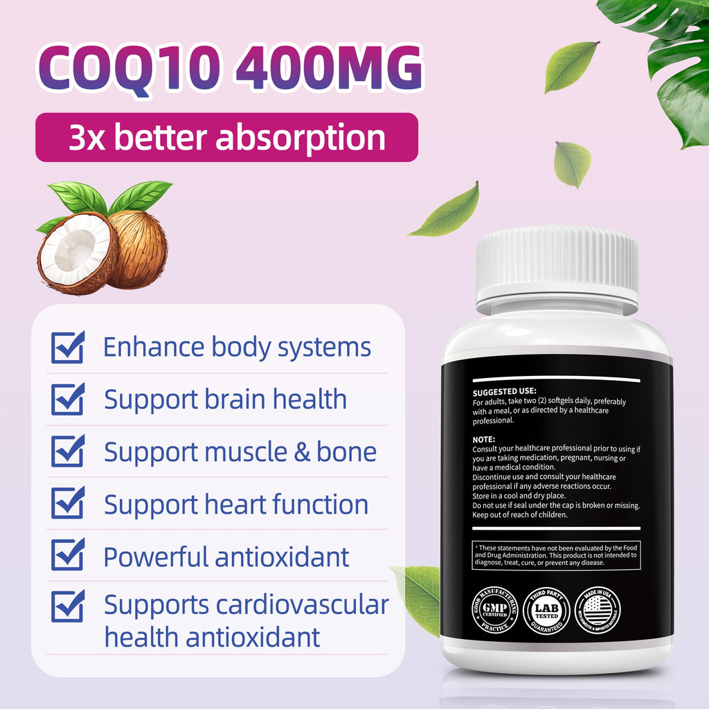 CoQ10 400mg — Heart & Cellular Energy