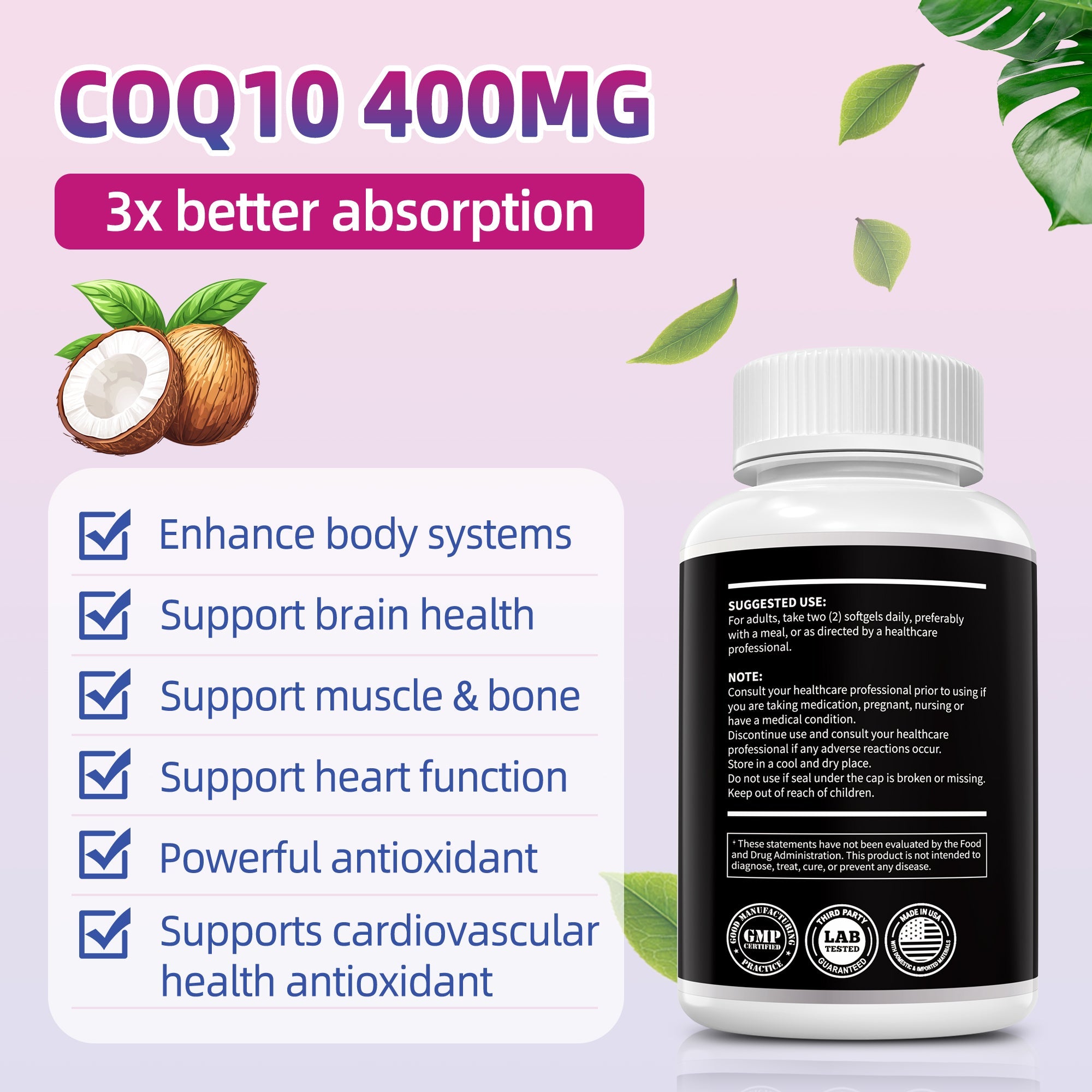 CoQ10 400mg — Heart & Cellular Energy
