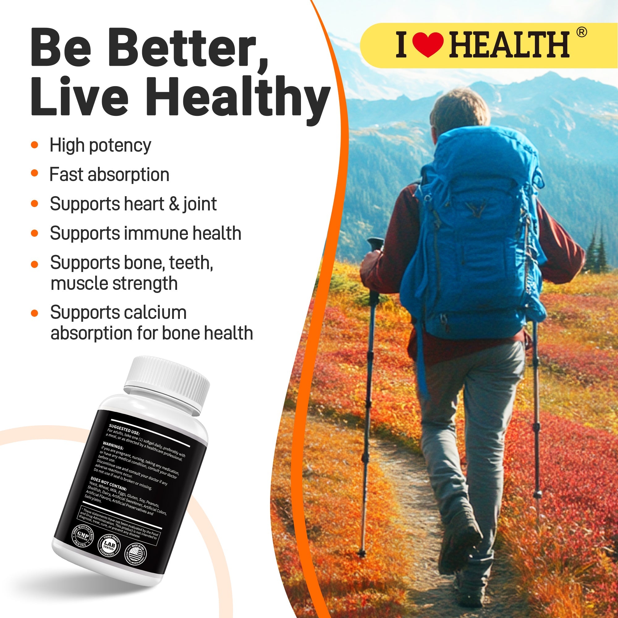 Vitamin D3 10,000 IU + K2 (MK-7) — 90 Softgels