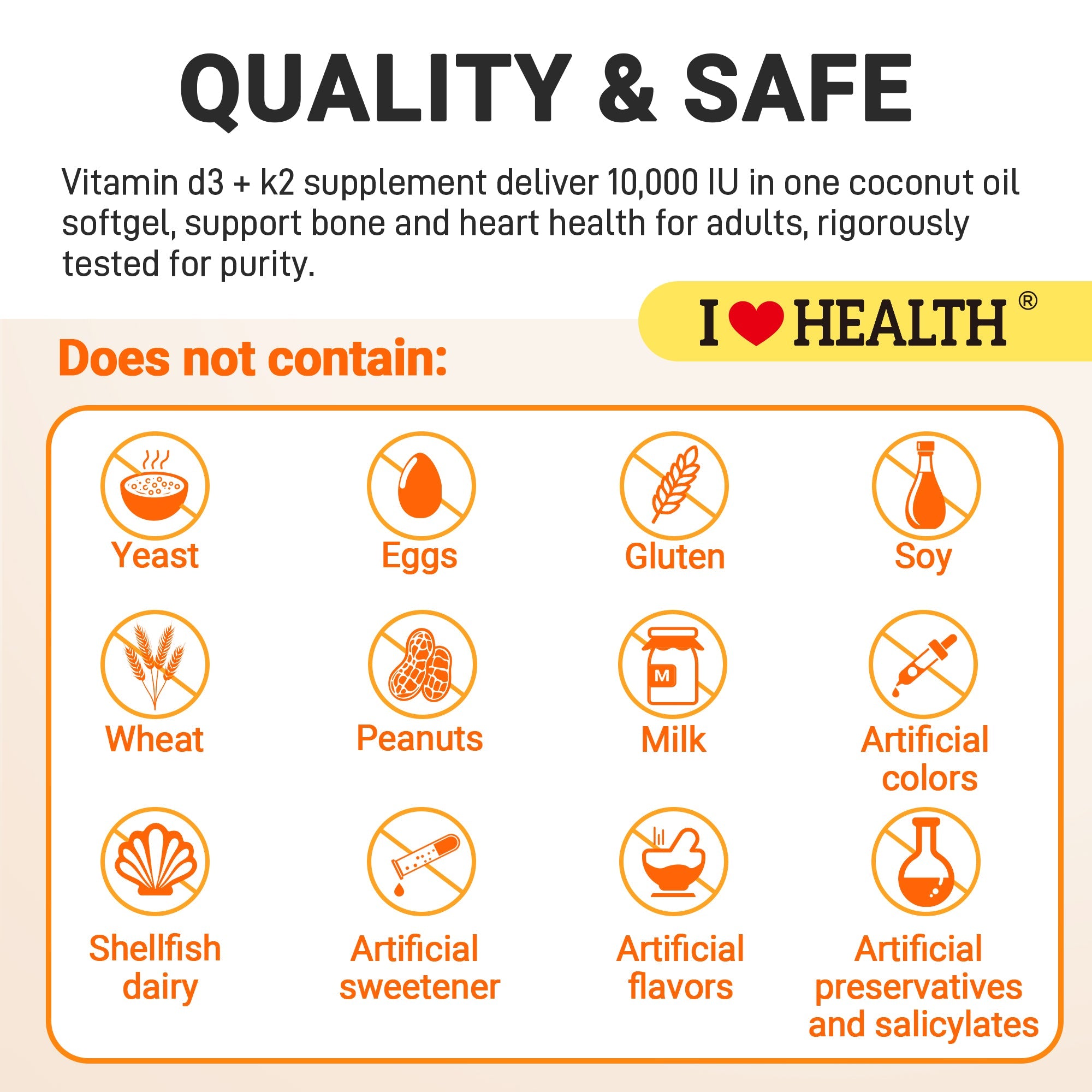 Vitamin D3 10,000 IU + K2 (MK-7) — 90 Softgels