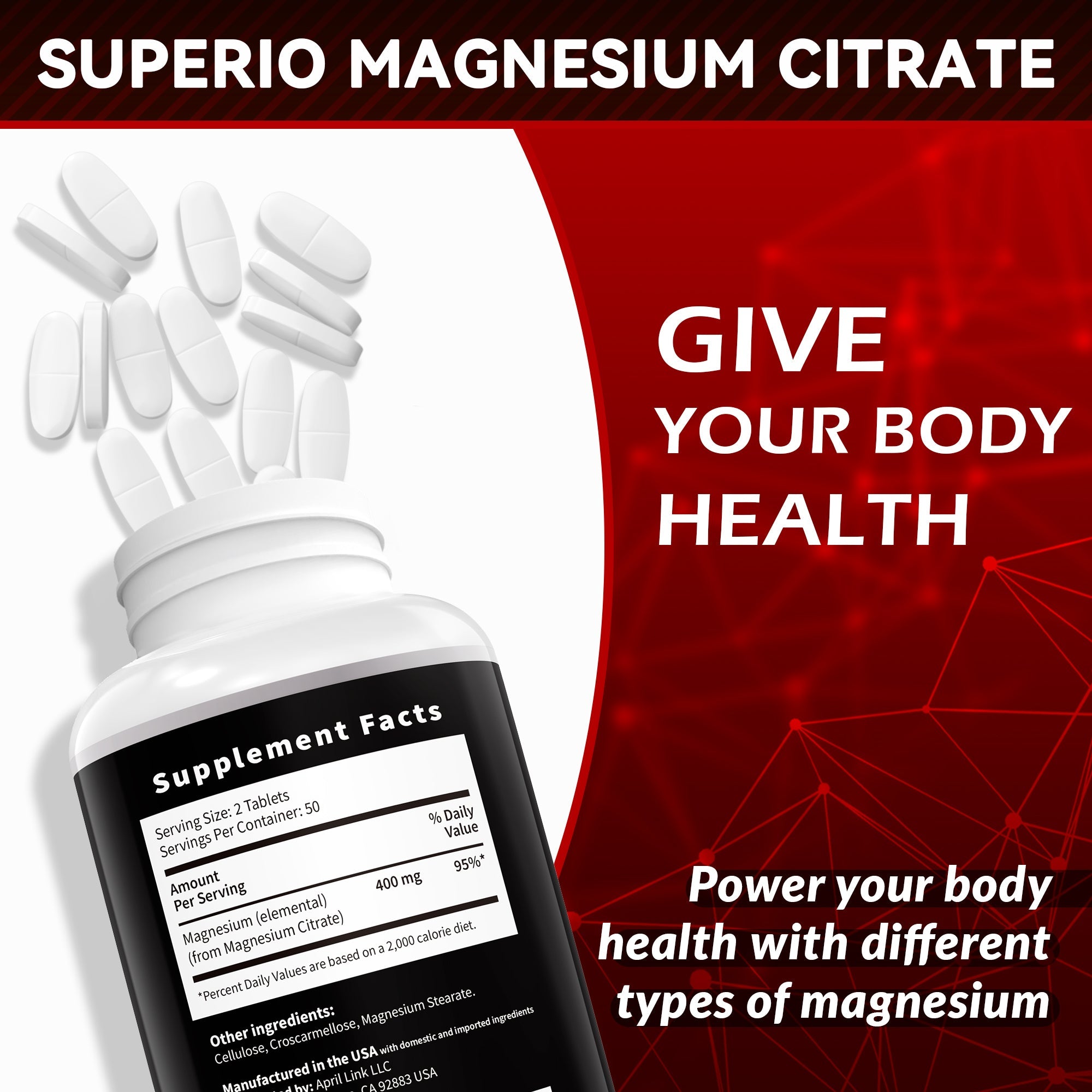 Magnesium Citrate 400mg — Sleep, Recovery & Calm