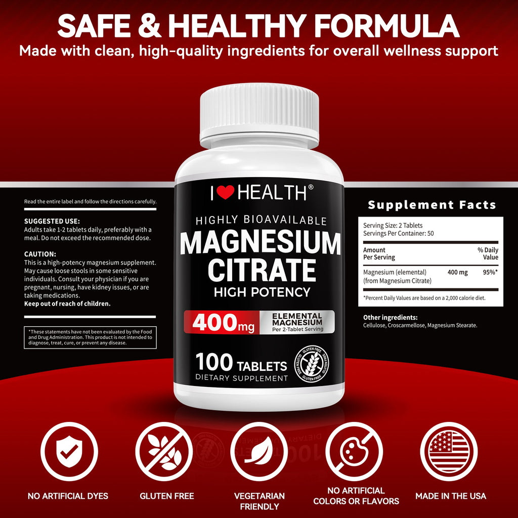 Magnesium Citrate 400mg — Sleep, Recovery & Calm